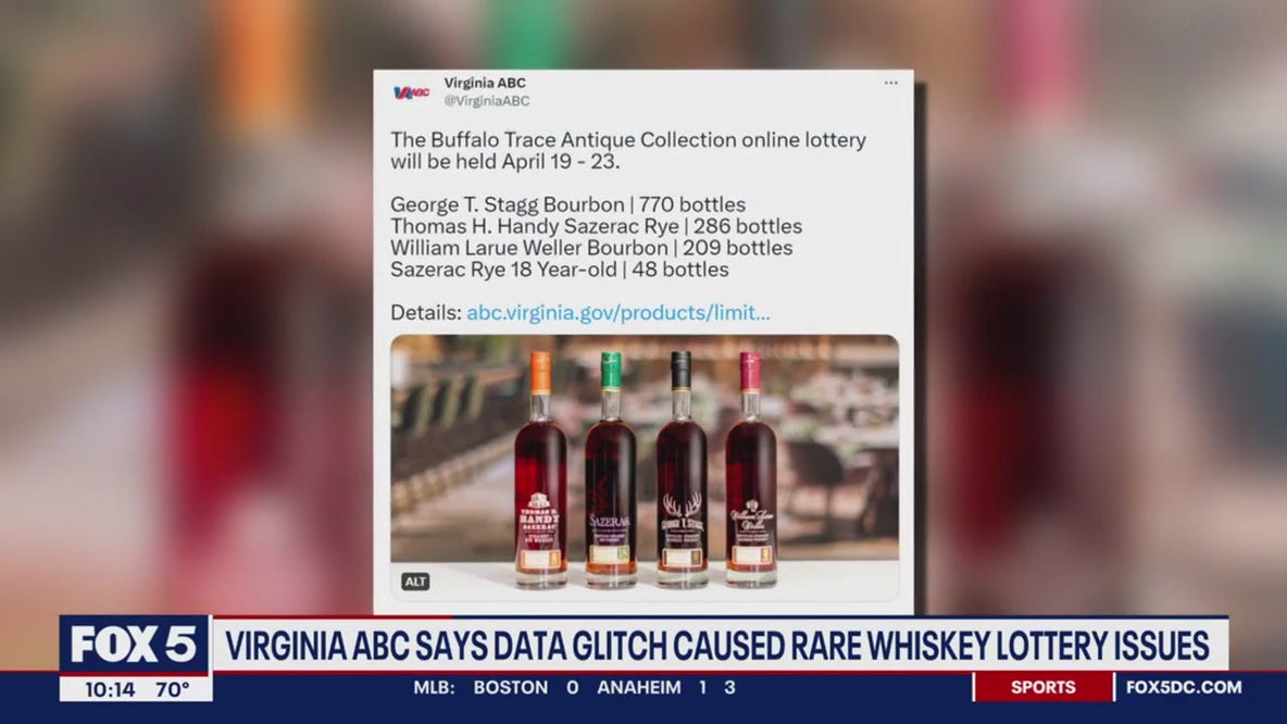 Virginia ABC says data glitch caused rare whiskey lottery issues